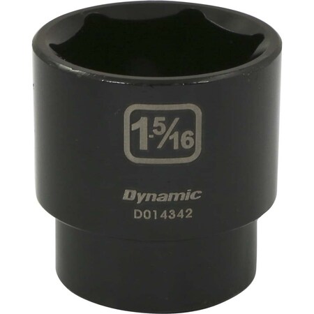 Dynamic 1/2" Drive Standard Socket, Black Phosphate, Tools 1/2" Drive 6 Point SAE, 1-5/16" Standard Length D014342